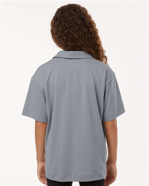 AllPro Youth Pro-Lock Performance Polo | Heather Steel - Back