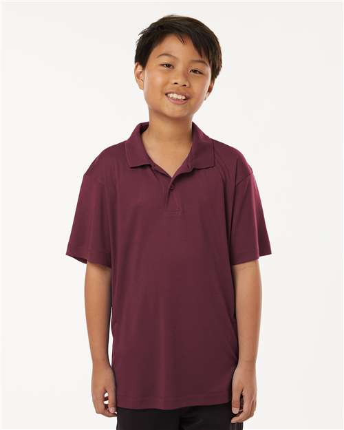 AllPro Youth Pro-Lock Performance Polo | Maroon - Front