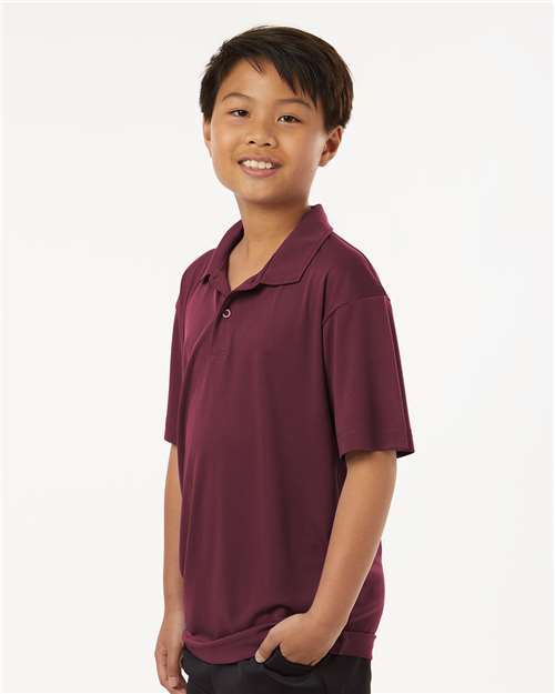 AllPro Youth Pro-Lock Performance Polo | Maroon - Side