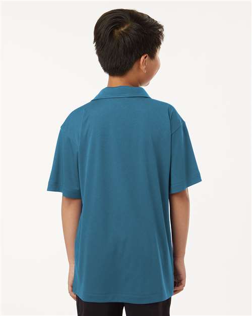 AllPro Youth Pro-Lock Performance Polo | Pacific Blue - Back