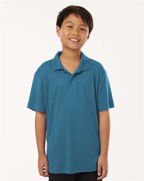 AllPro Youth Pro-Lock Performance Polo | Pacific Blue - Front