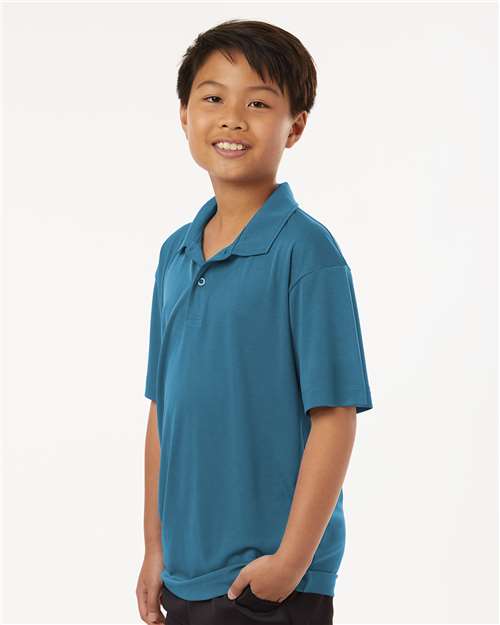AllPro Youth Pro-Lock Performance Polo | Pacific Blue - Side