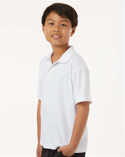 AllPro Youth Pro-Lock Performance Polo | White - Side