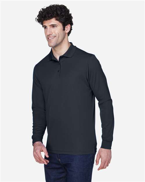 CORE365 Men's Pinnacle Performance Long Sleeve Piqué Polo | Carbon - Side