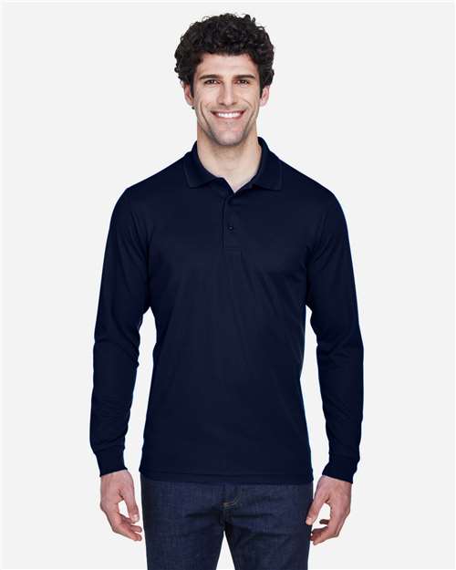 CORE365 Men's Pinnacle Performance Long Sleeve Piqué Polo | Classic Navy - Front