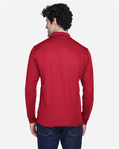 CORE365 Men's Pinnacle Performance Long Sleeve Piqué Polo | Classic Red - Back