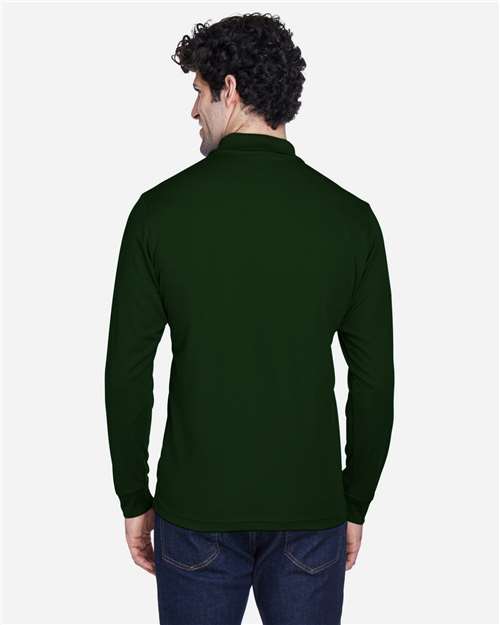 CORE365 Men's Pinnacle Performance Long Sleeve Piqué Polo | Forest - Back