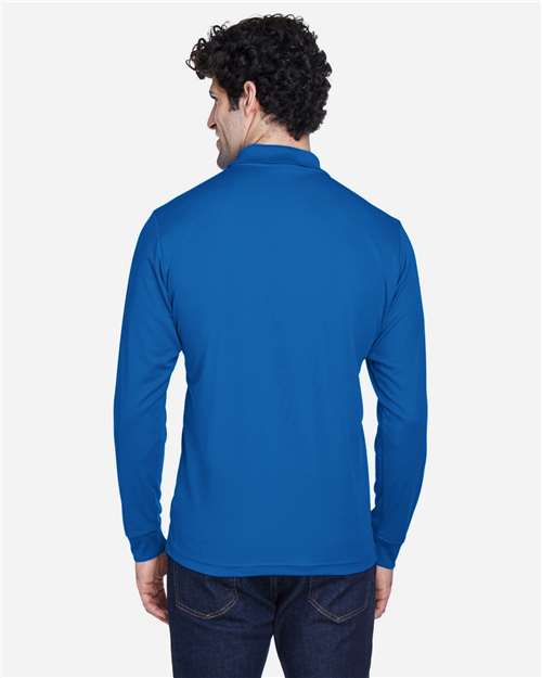CORE365 Men's Pinnacle Performance Long Sleeve Piqué Polo | True Royal - Back