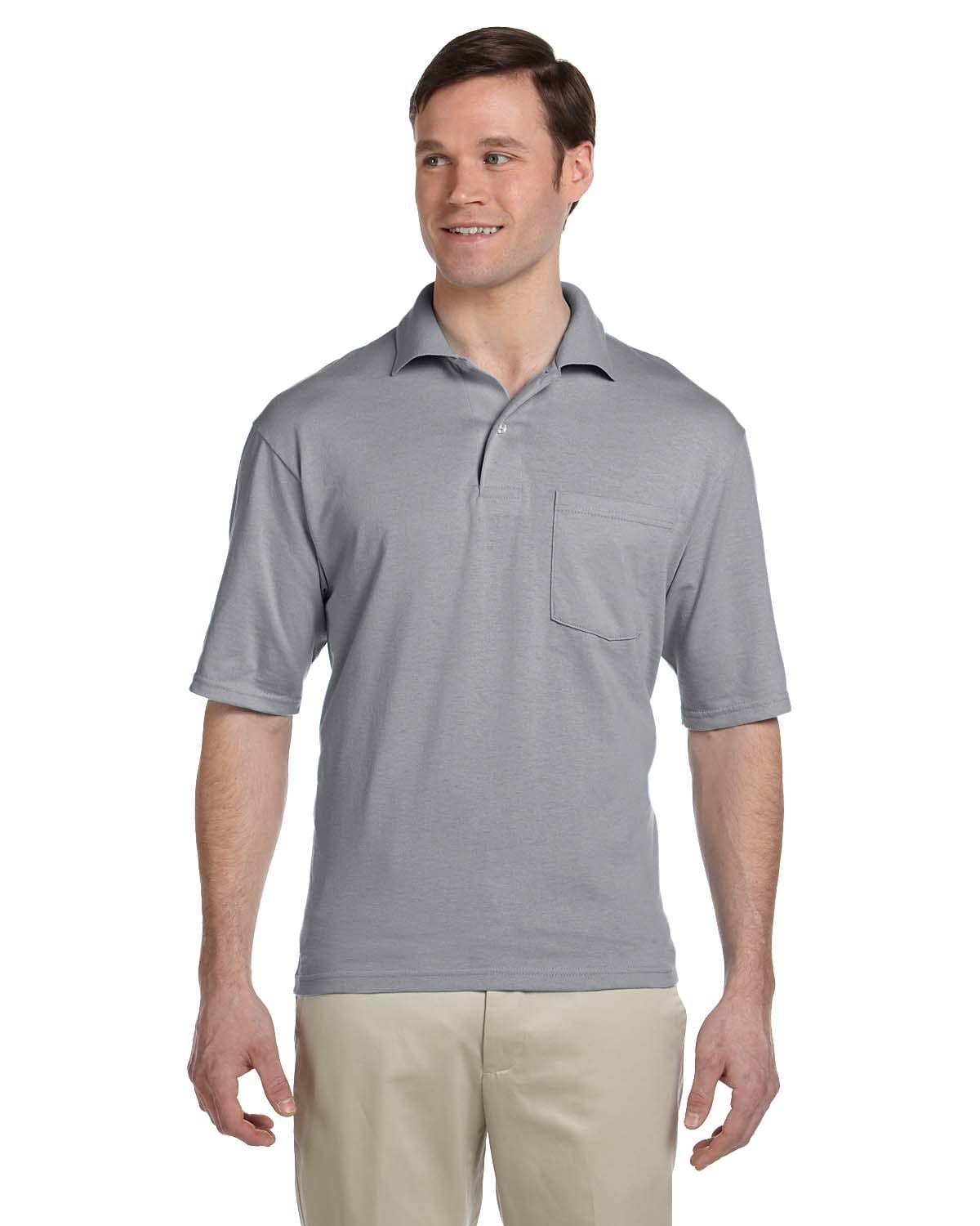Jerzees 50/50 Jersey Knit Polo W/Pocket 436P | Oxford - Front