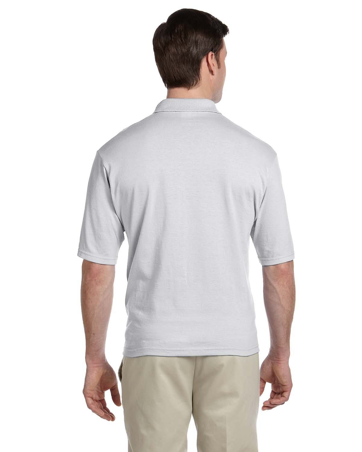 Jerzees 50/50 Jersey Knit Polo W/Pocket 436P | Ash - Back