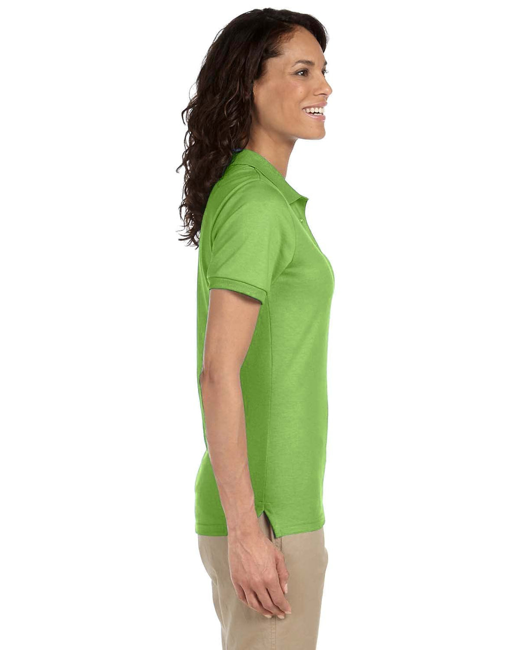 Jerzees Ladies 50/50 Jersey Knit Polo Shirt 437W | Kiwi - Side