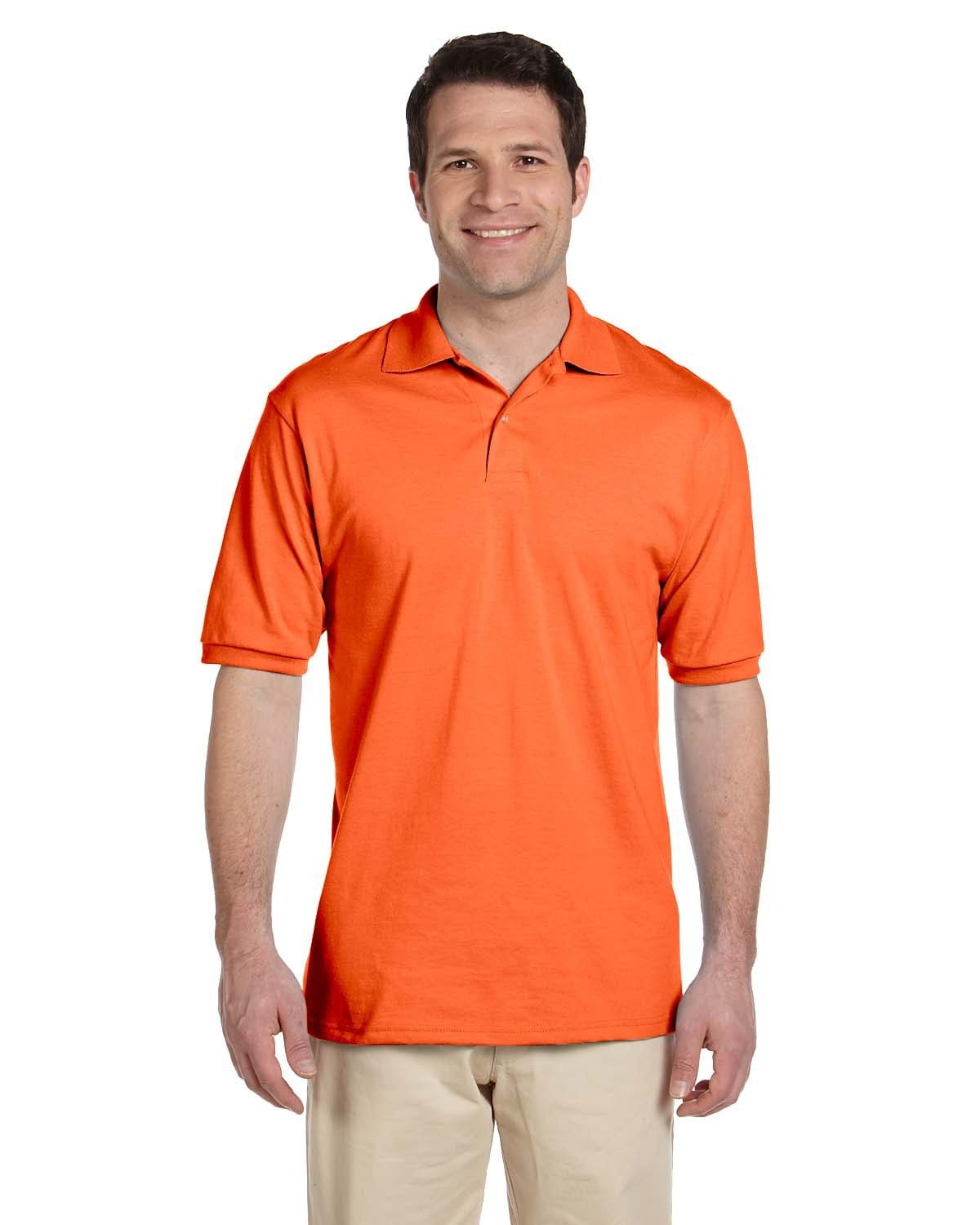 Jerzees 50/50 Jersey Knit Polo Shirt 437 | Safety Orange - Front