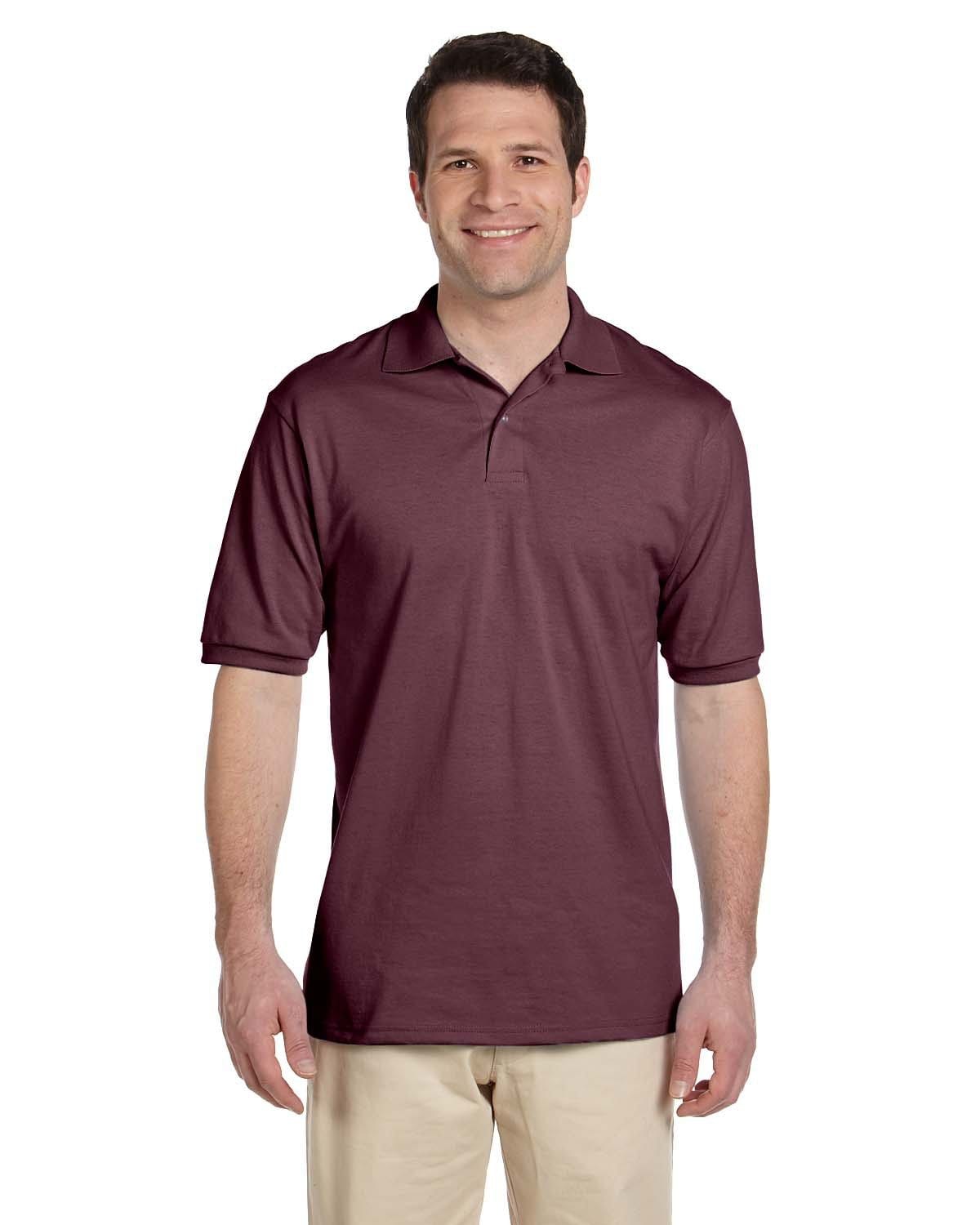 Jerzees 50/50 Jersey Knit Polo Shirt 437 | Maroon - Front
