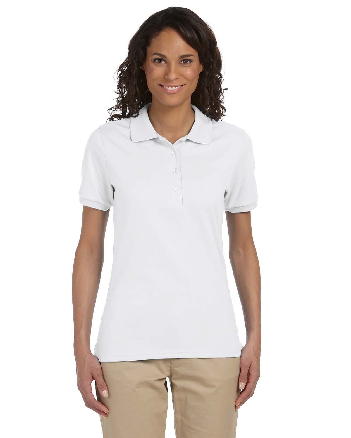 Jerzees Ladies 50/50 Jersey Knit Polo Shirt 437W | White - Front