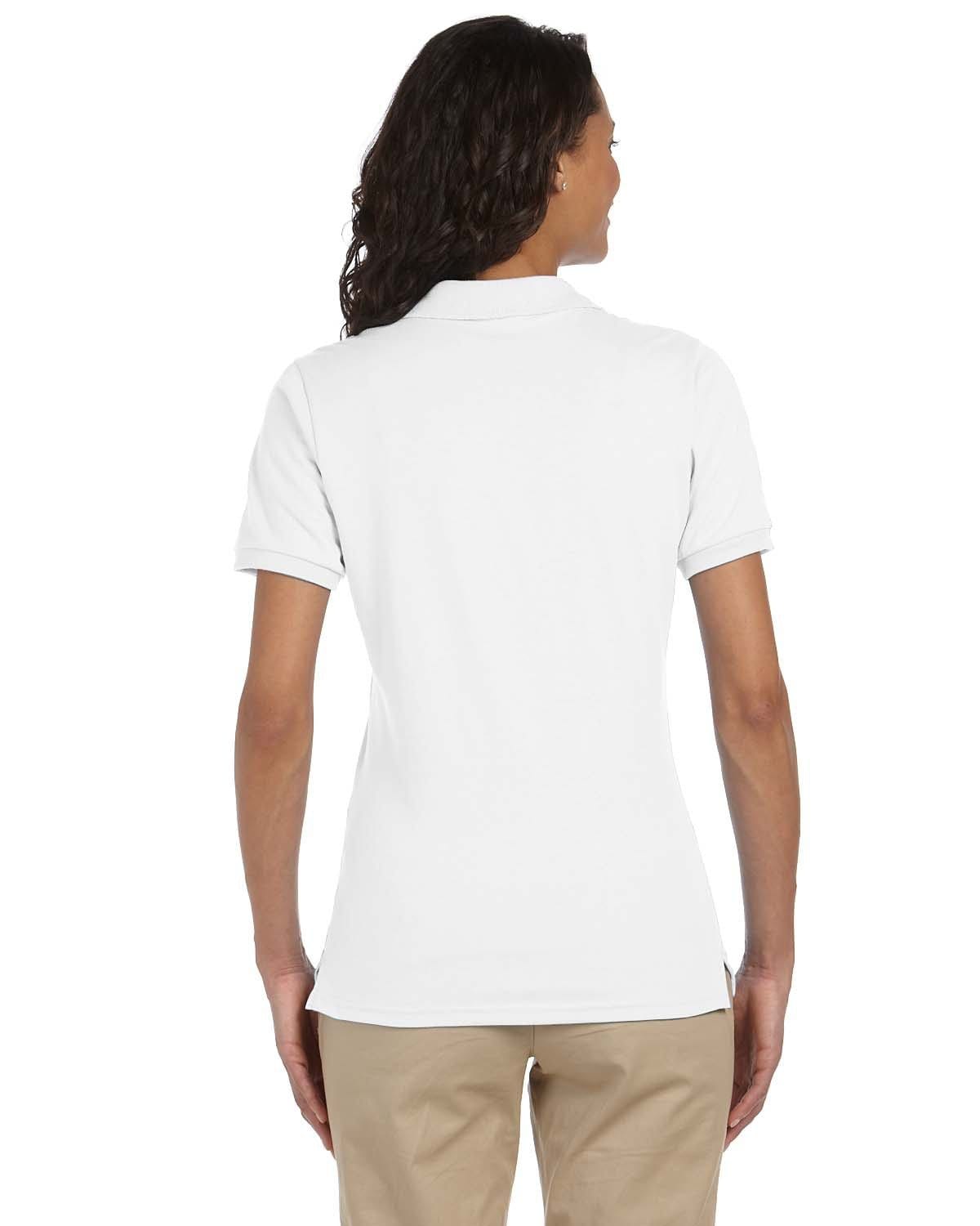Jerzees Ladies 50/50 Jersey Knit Polo Shirt 437W | White - Back