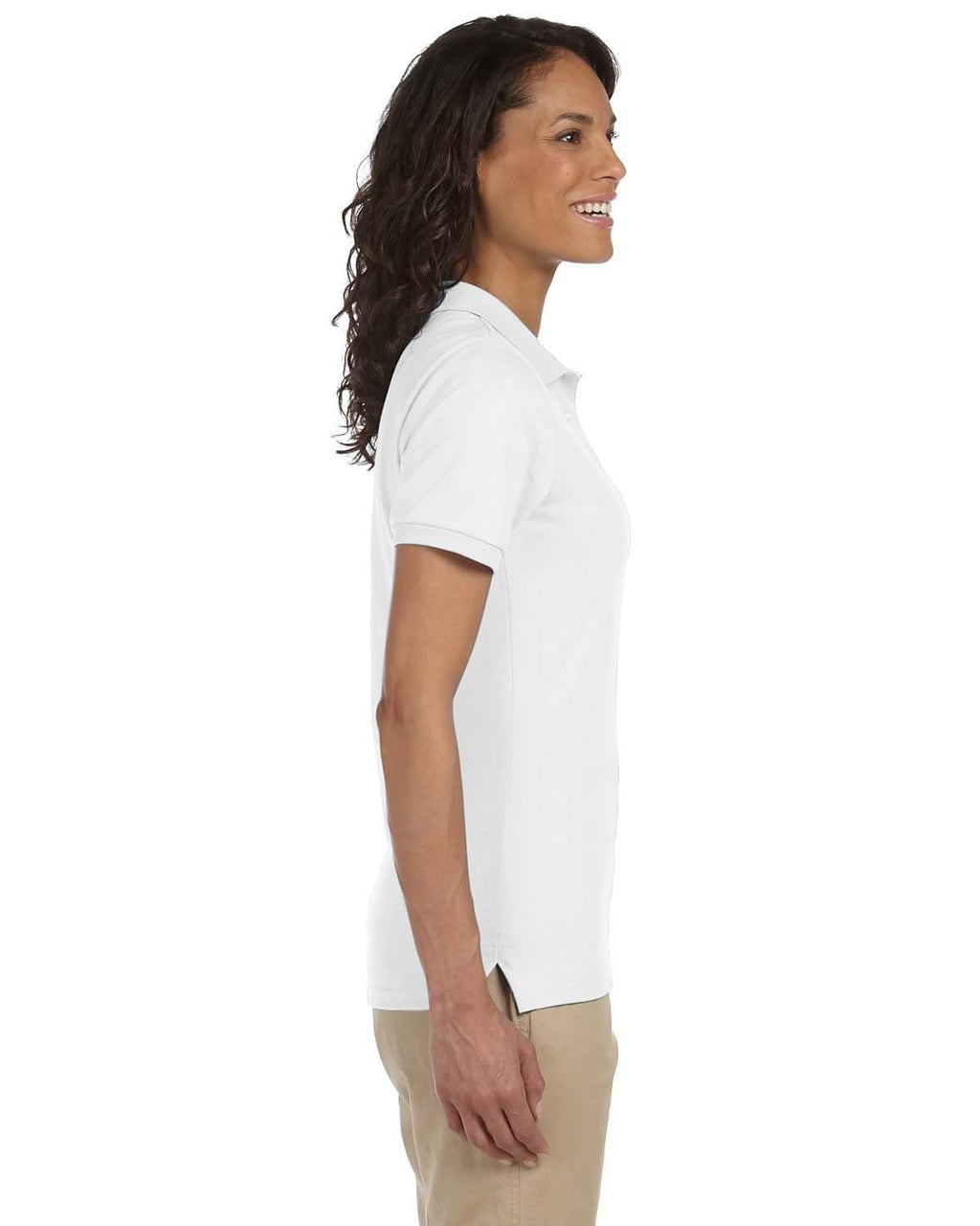 Jerzees Ladies 50/50 Jersey Knit Polo Shirt 437W | White - Side
