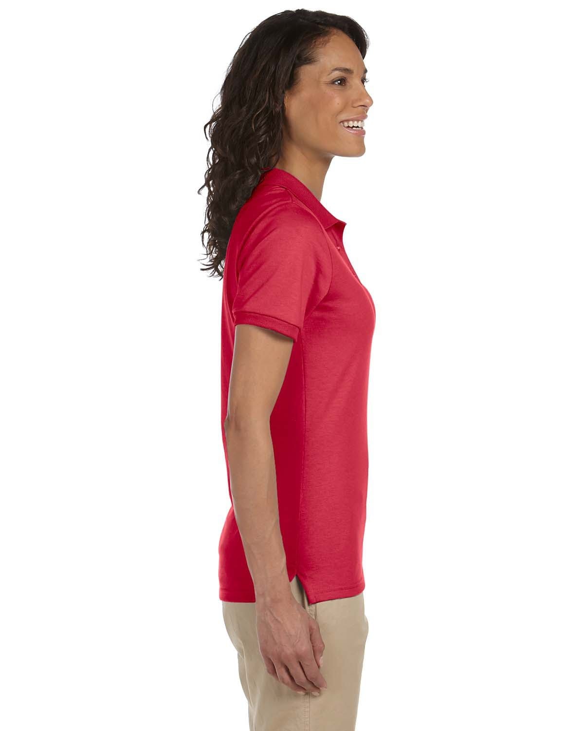 Jerzees Ladies 50/50 Jersey Knit Polo Shirt 437W | True Red - Side