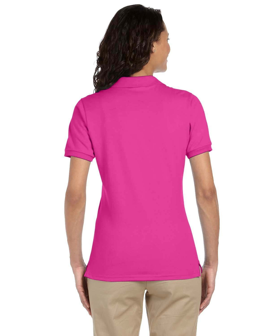 Jerzees Ladies 50/50 Jersey Knit Polo Shirt 437W | Cyber Pink - Back