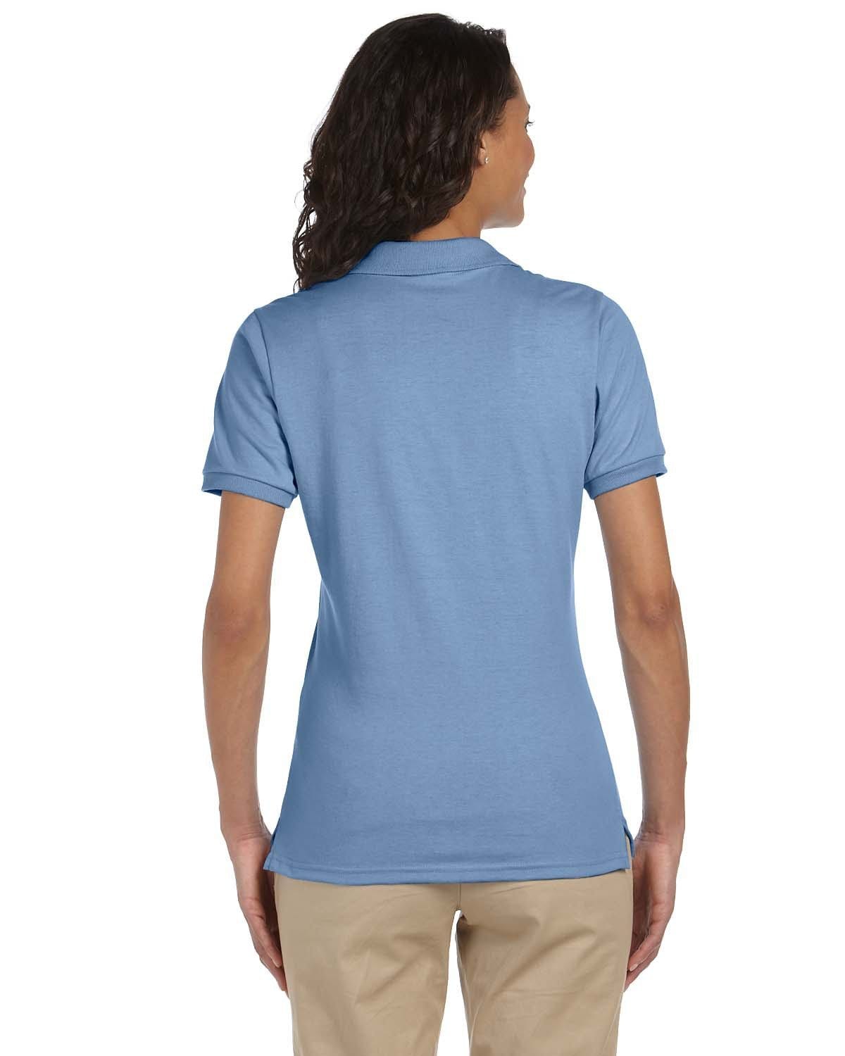Jerzees Ladies 50/50 Jersey Knit Polo Shirt 437W | Light Blue - Back