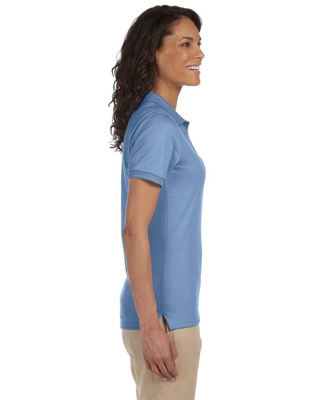 Jerzees Ladies 50/50 Jersey Knit Polo Shirt 437W | Light Blue - Side