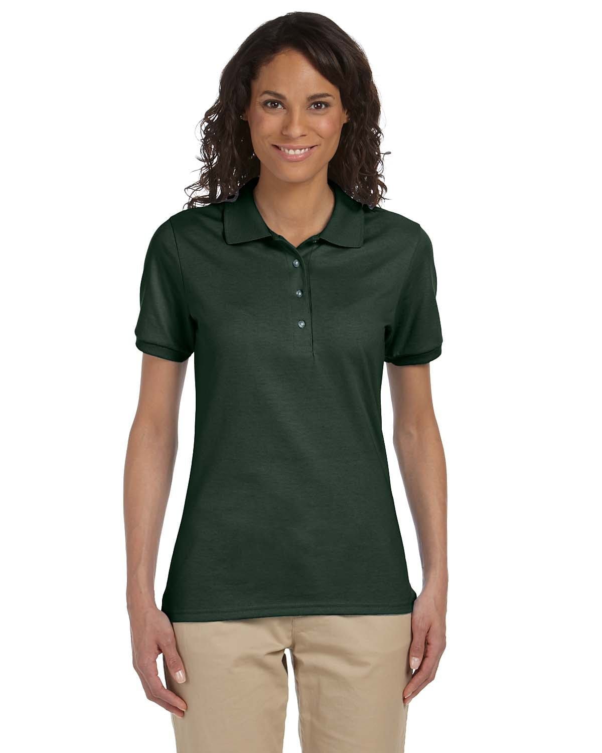 Jerzees Ladies 50/50 Jersey Knit Polo Shirt 437W | Forest Green - Front