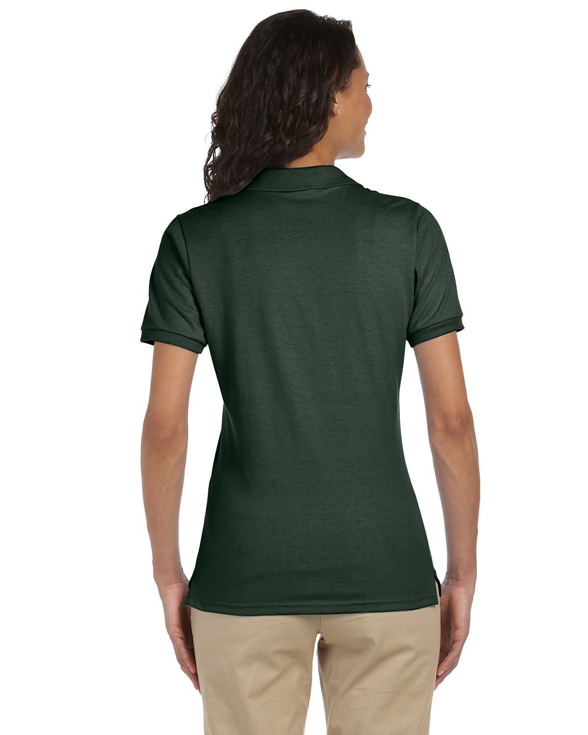 Jerzees Ladies 50/50 Jersey Knit Polo Shirt 437W | Forest Green - Back
