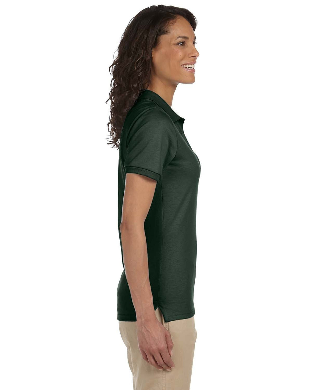 Jerzees Ladies 50/50 Jersey Knit Polo Shirt 437W | Forest Green - Side