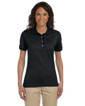 Jerzees Ladies 50/50 Jersey Knit Polo Shirt 437W | Black - Front