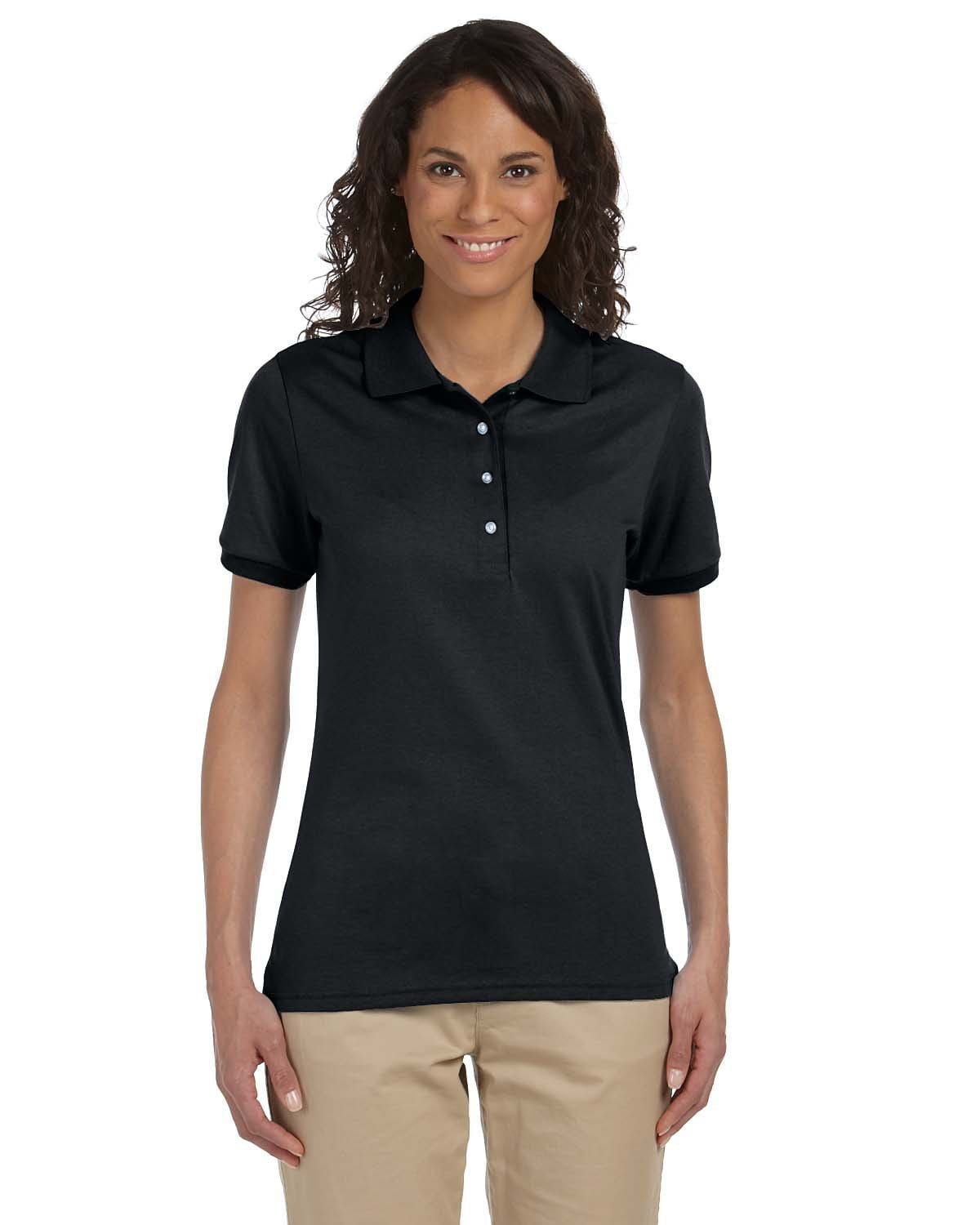 Jerzees Ladies 50/50 Jersey Knit Polo Shirt 437W | Black - Front
