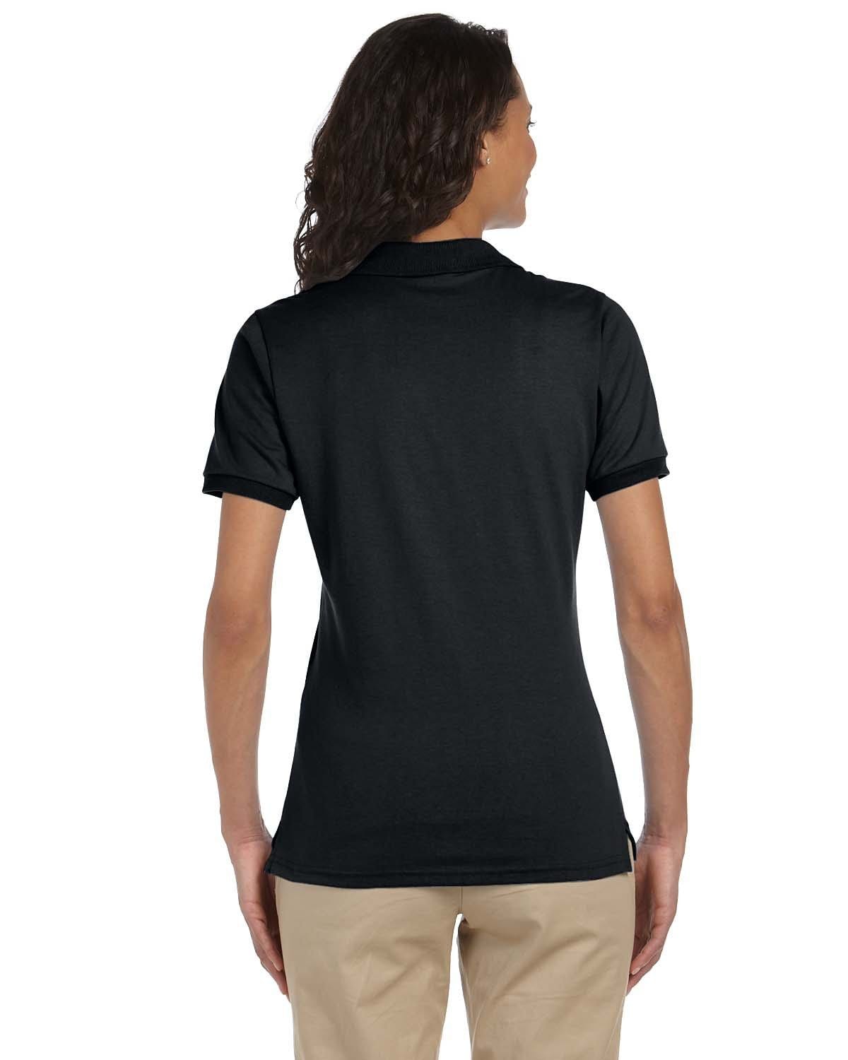 Jerzees Ladies 50/50 Jersey Knit Polo Shirt 437W | Black - Back