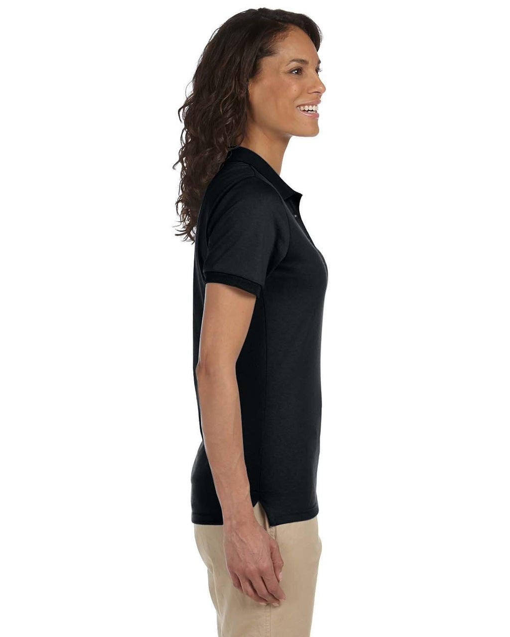 Jerzees Ladies 50/50 Jersey Knit Polo Shirt 437W | Black - Side