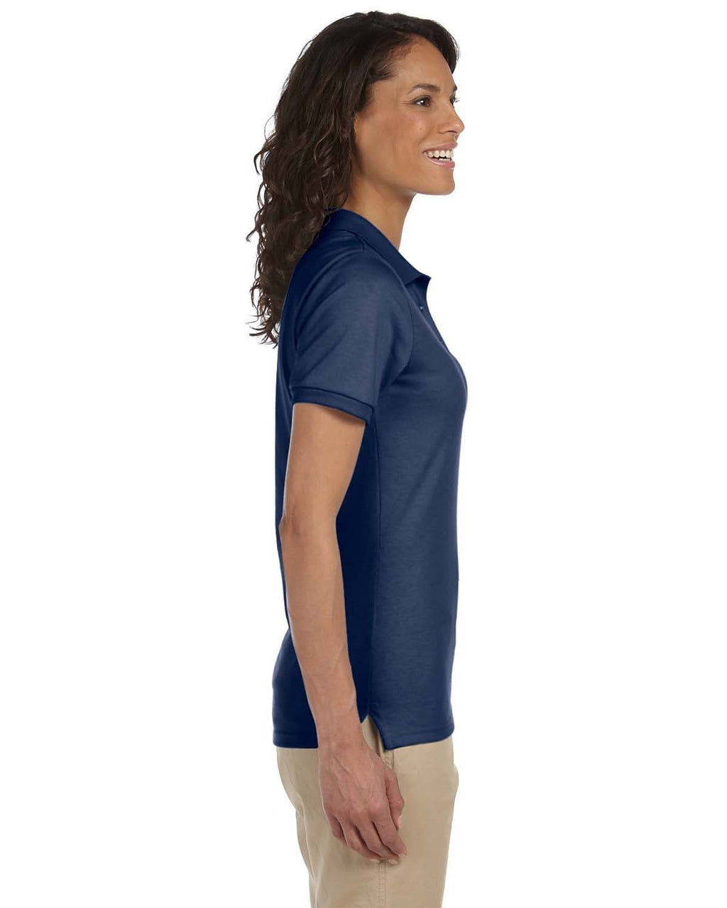 Jerzees Ladies 50/50 Jersey Knit Polo Shirt 437W | J Navy - Side