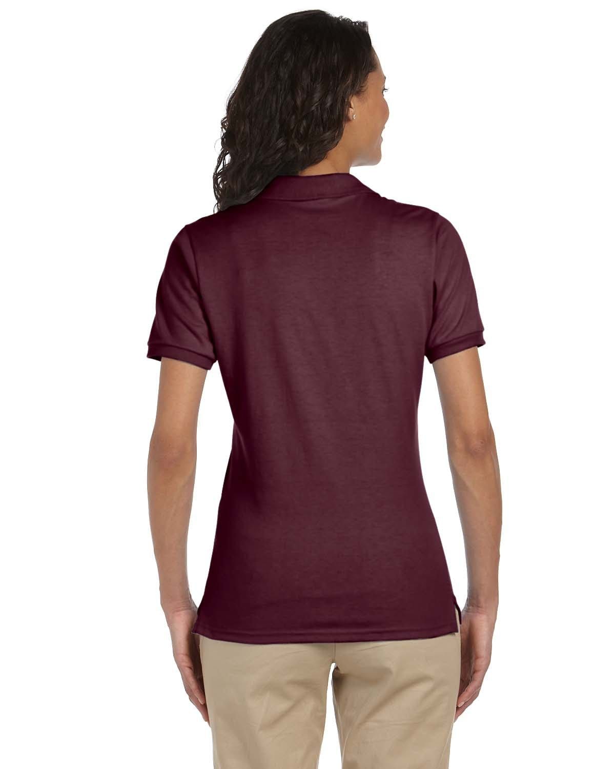 Jerzees Ladies 50/50 Jersey Knit Polo Shirt 437W | Maroon - Back