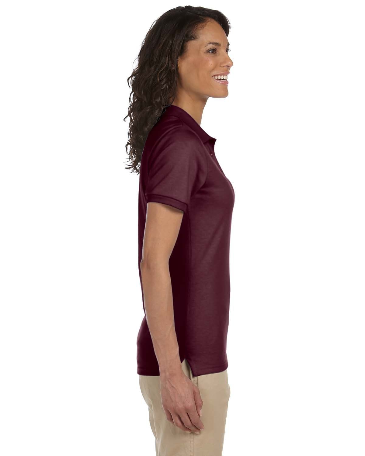 Jerzees Ladies 50/50 Jersey Knit Polo Shirt 437W | Maroon - Side