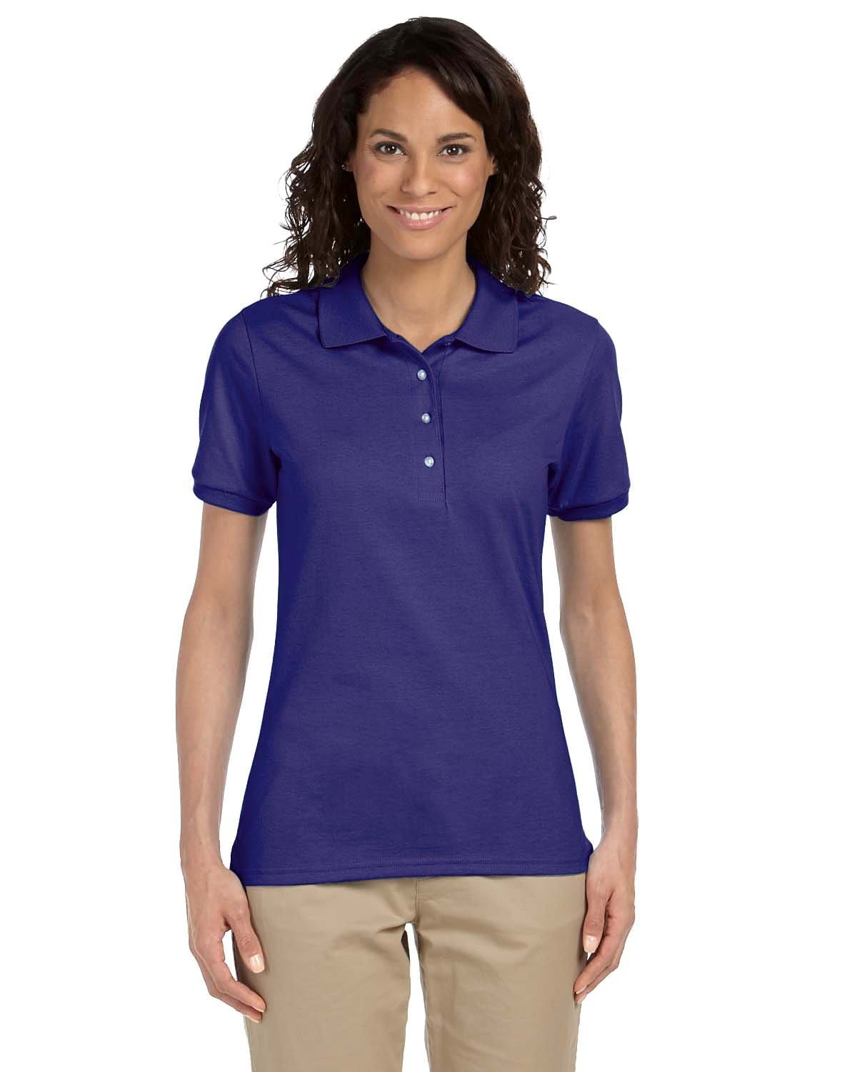 Jerzees Ladies 50/50 Jersey Knit Polo Shirt 437W | Deep Purple - Front