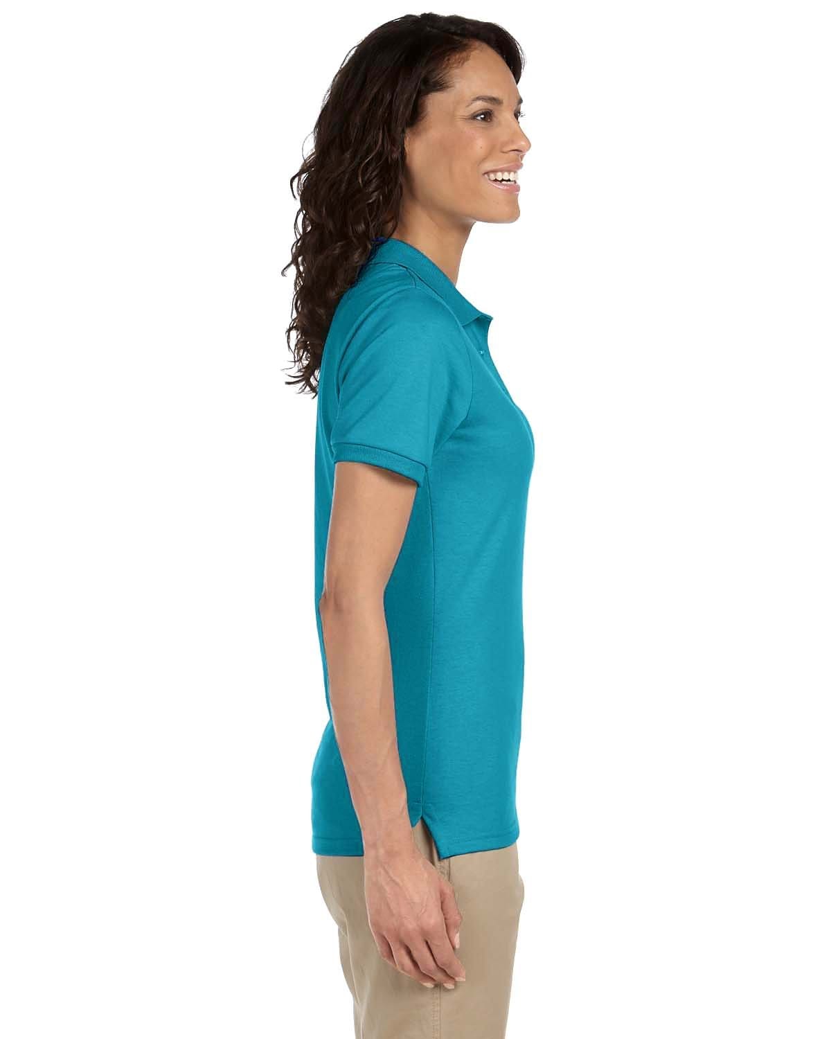 Jerzees Ladies 50/50 Jersey Knit Polo Shirt 437W | California Blue - Side