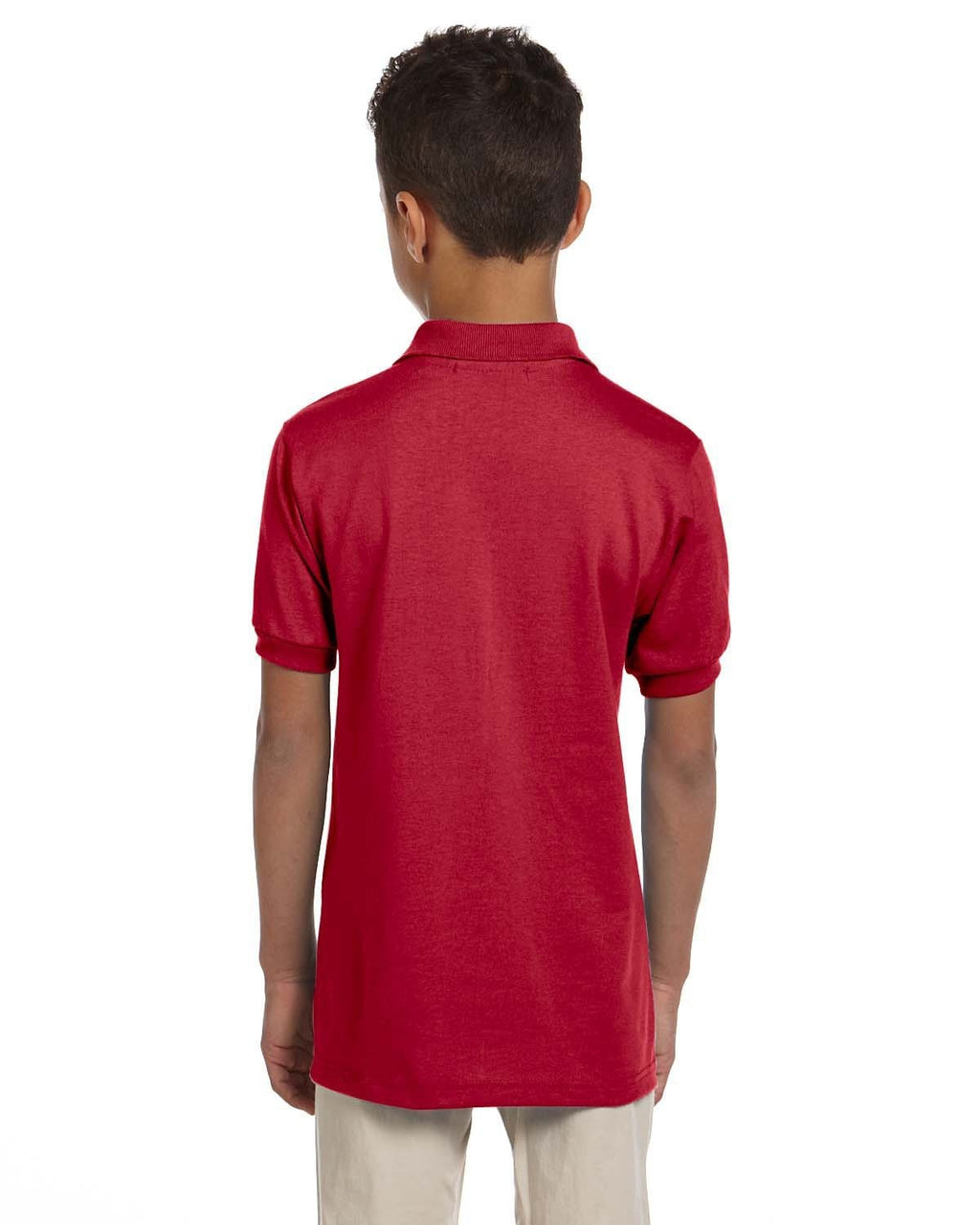 Jerzees Youth 50/50 Jersey Knit Polo Shirt 437Y | True Red - Back