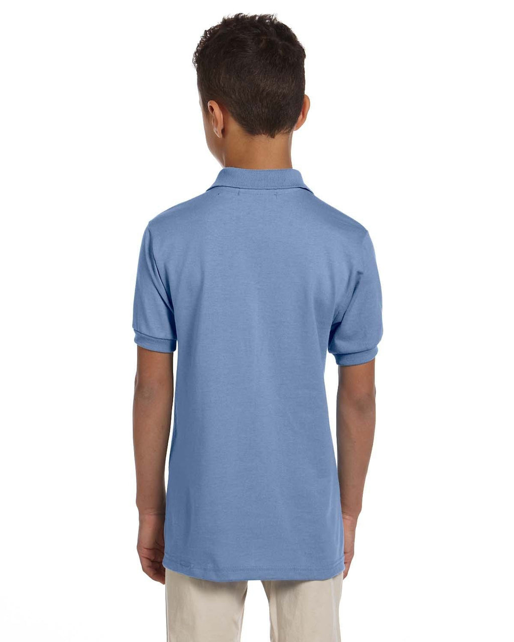 Jerzees Youth 50/50 Jersey Knit Polo Shirt 437Y | Light Blue - Back