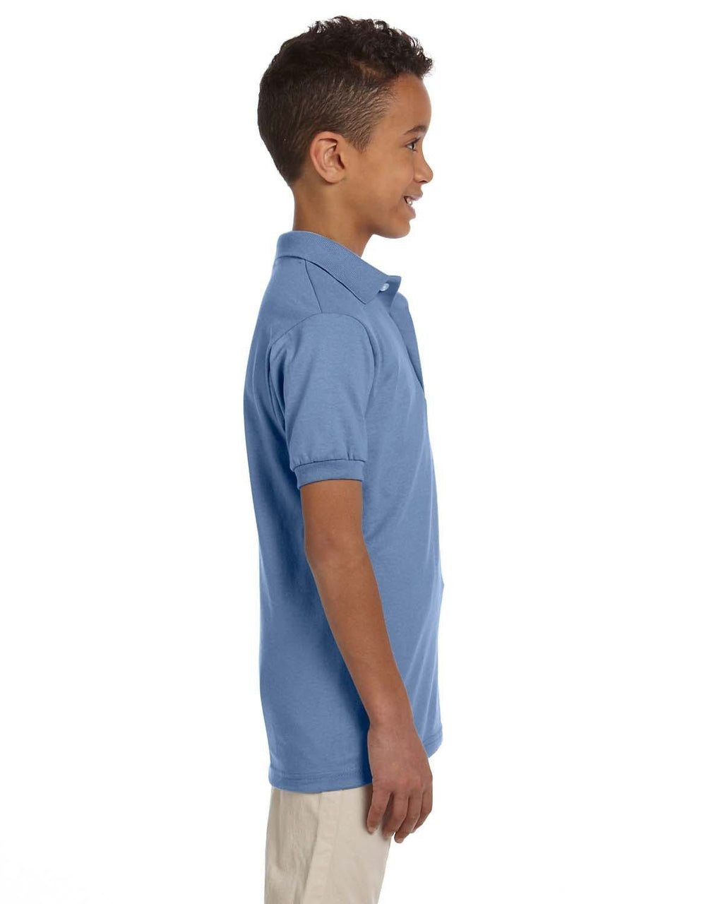 Jerzees Youth 50/50 Jersey Knit Polo Shirt 437Y | Light Blue - Side