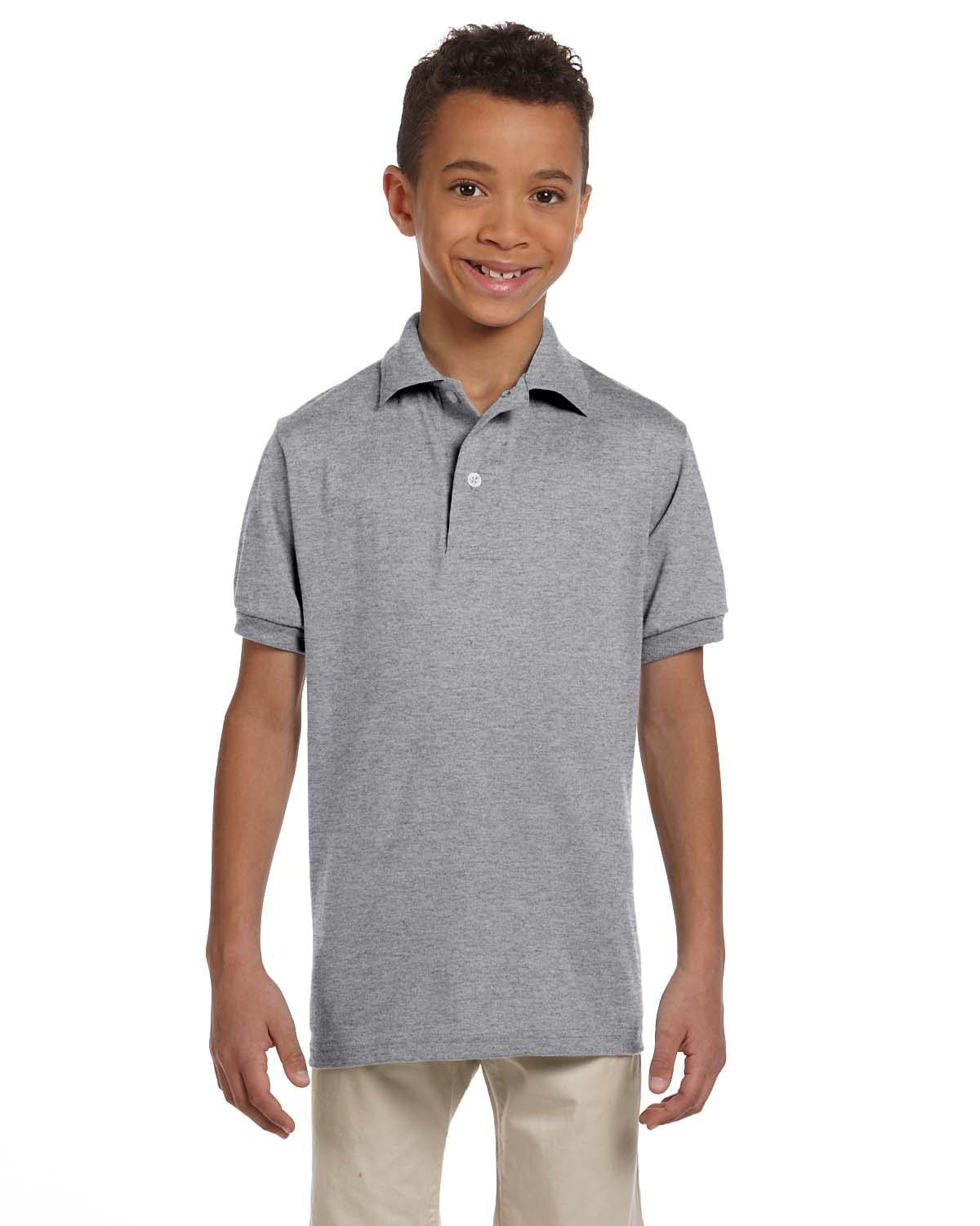 Jerzees Youth 50/50 Jersey Knit Polo Shirt 437Y | Oxford - Front