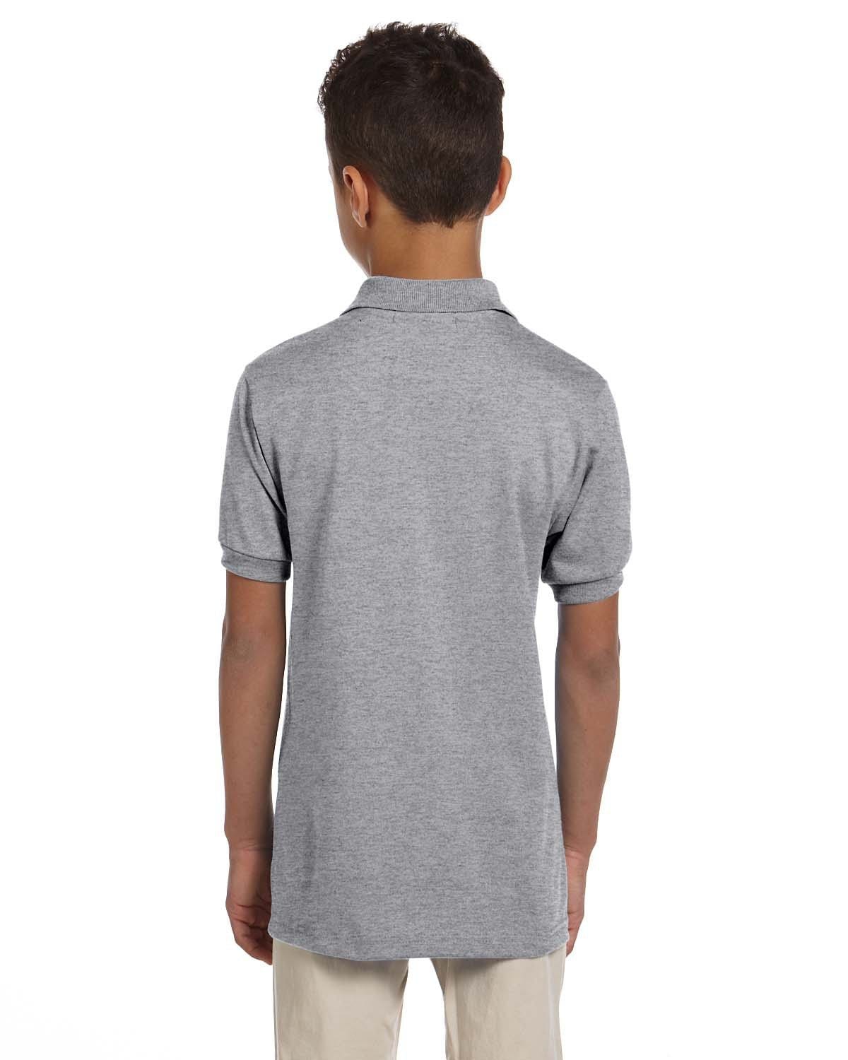 Jerzees Youth 50/50 Jersey Knit Polo Shirt 437Y | Oxford - Back