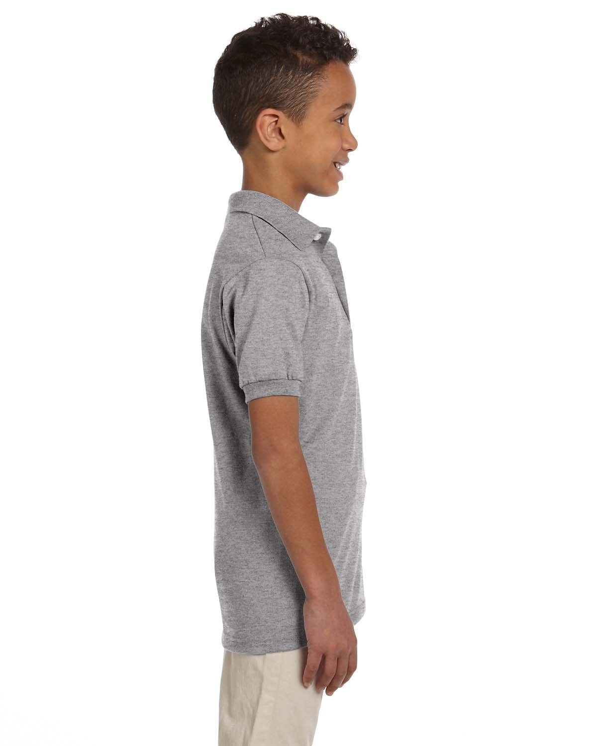 Jerzees Youth 50/50 Jersey Knit Polo Shirt 437Y | Oxford - Side