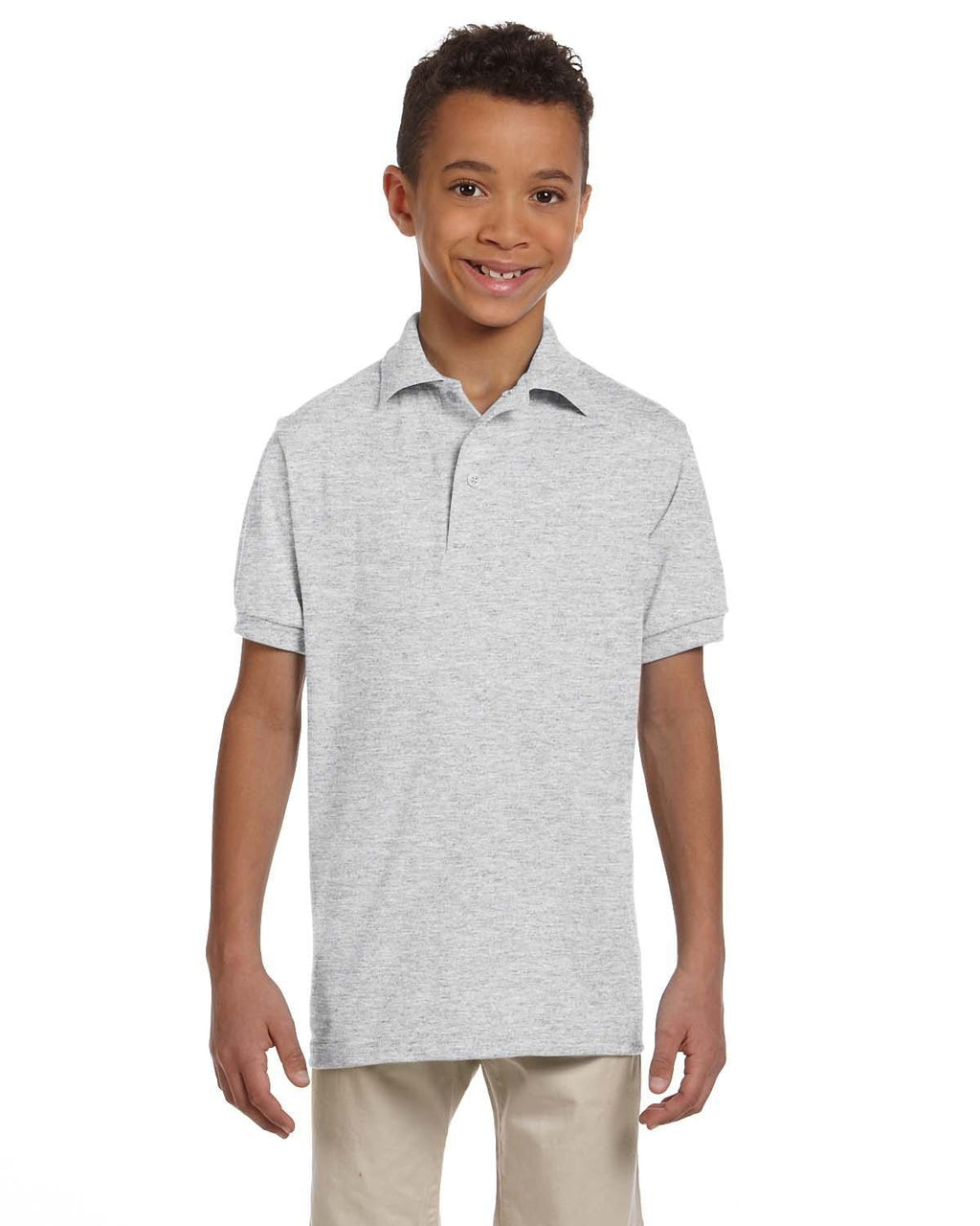 Jerzees Youth 50/50 Jersey Knit Polo Shirt 437Y | Ash - Front