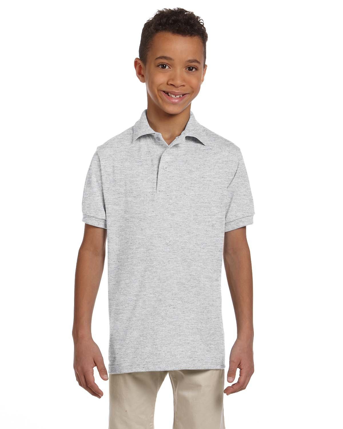 Jerzees Youth 50/50 Jersey Knit Polo Shirt 437Y | Ash - Front