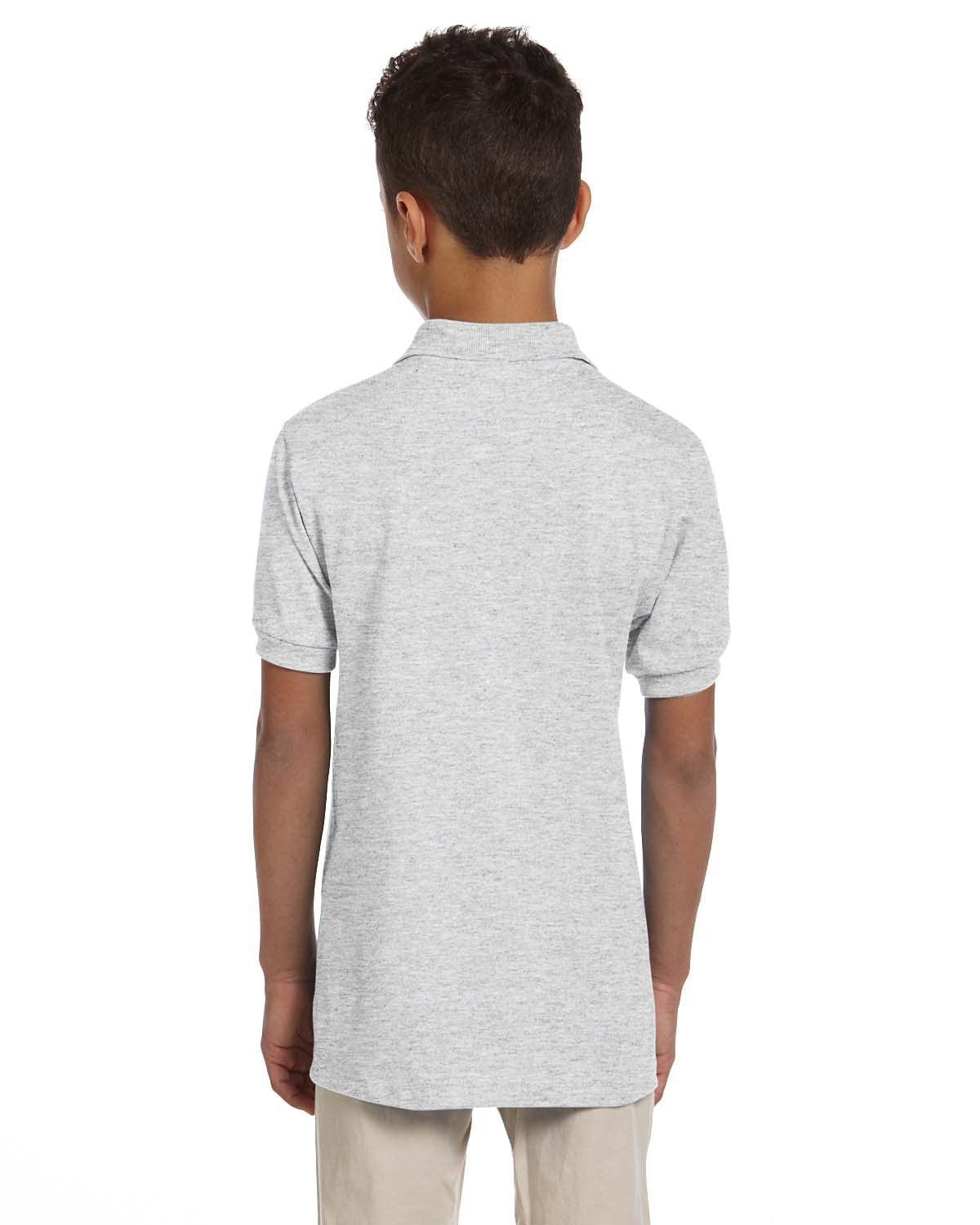 Jerzees Youth 50/50 Jersey Knit Polo Shirt 437Y | Ash - Back