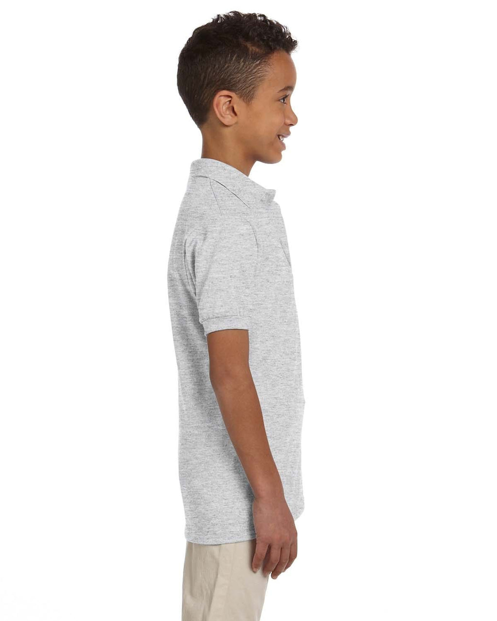 Jerzees Youth 50/50 Jersey Knit Polo Shirt 437Y | Ash - Side
