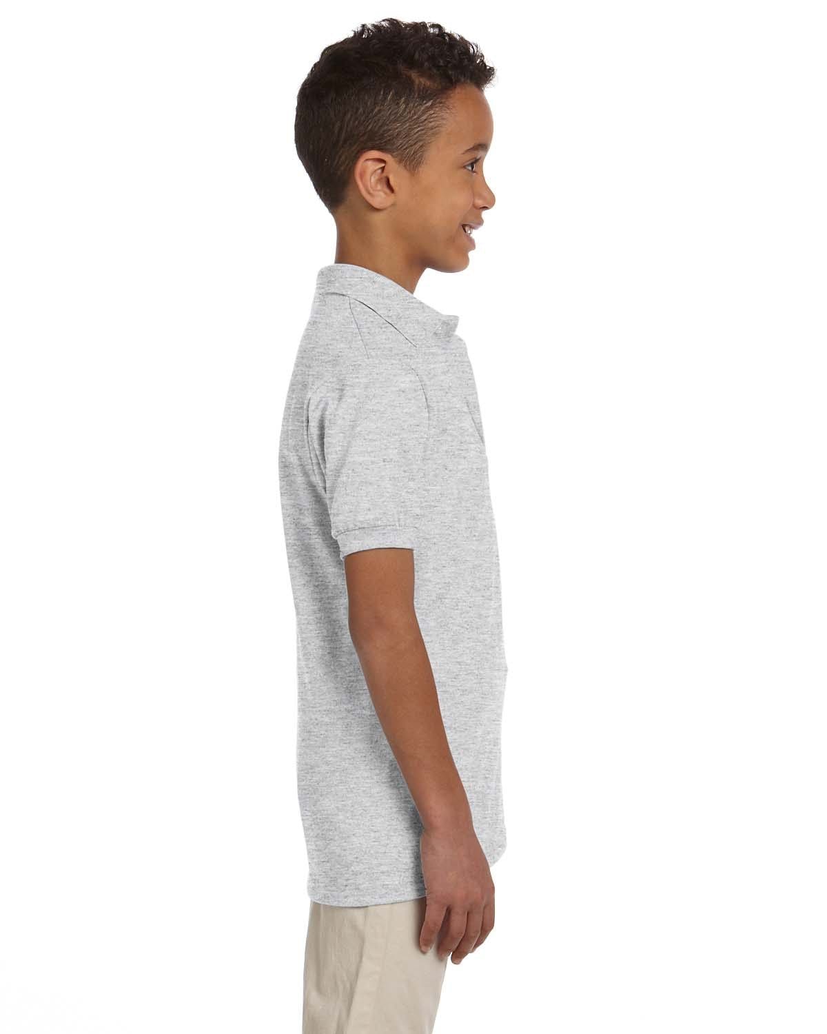 Jerzees Youth 50/50 Jersey Knit Polo Shirt 437Y | Ash - Side
