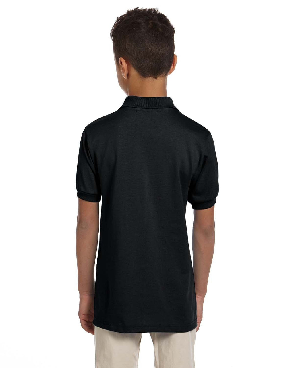 Jerzees Youth 50/50 Jersey Knit Polo Shirt 437Y | Black - Back