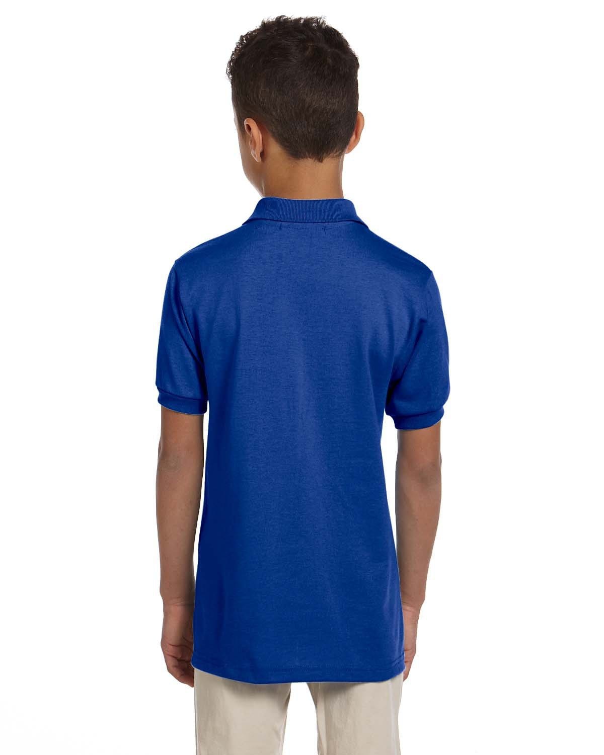 Jerzees Youth 50/50 Jersey Knit Polo Shirt 437Y | Royal - Back