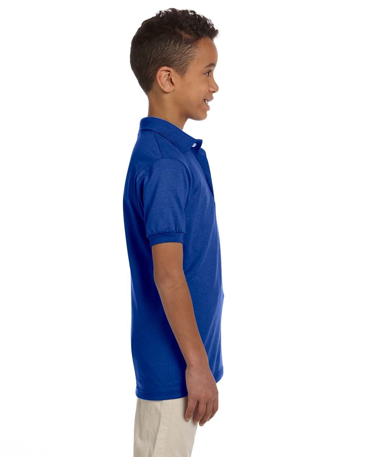Jerzees Youth 50/50 Jersey Knit Polo Shirt 437Y | Royal - Side